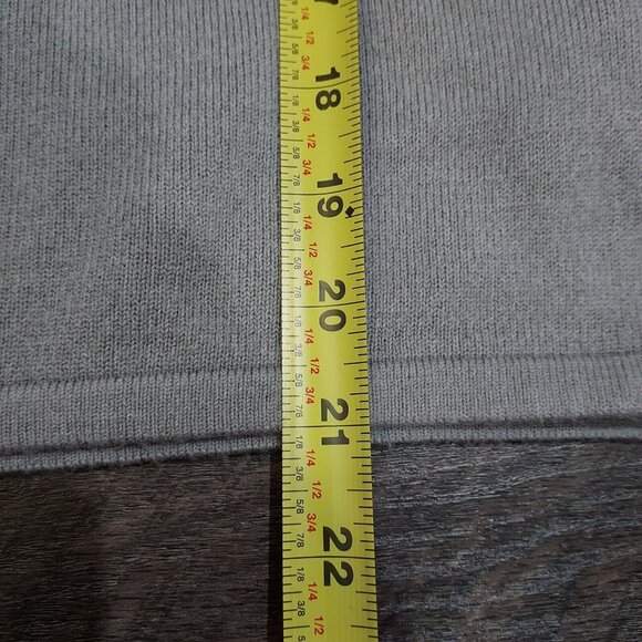 Jaclyn Smith Sweater Gray Button in Collar Cuffs Long Sleeve V Neck Casual - Picture 9 of 15